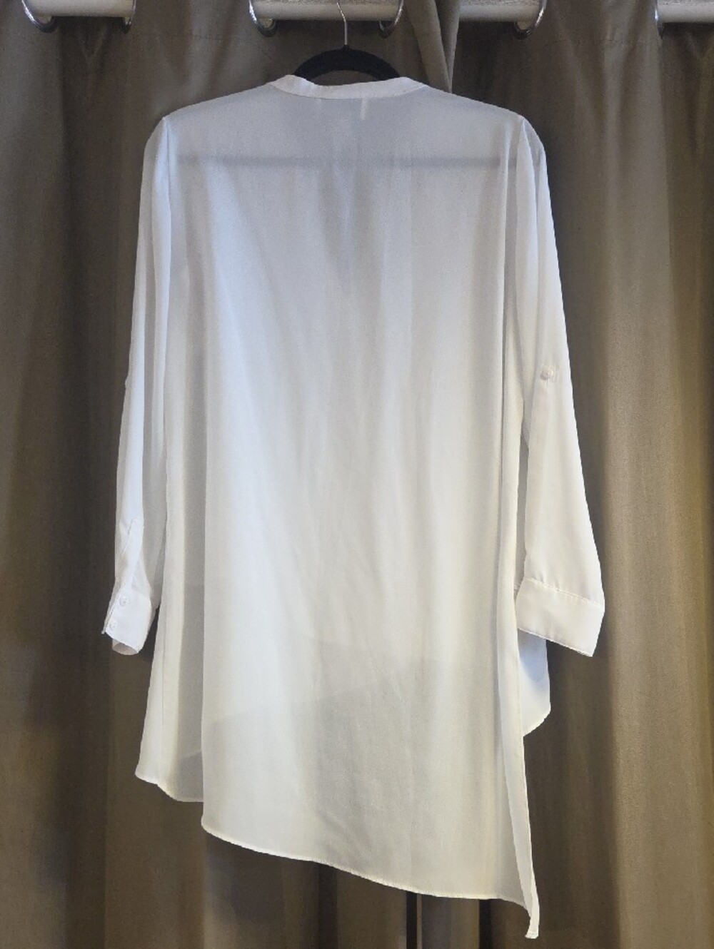 Joseph Ribkoff Cream High-Low V-Neck Blouse - Picture 3 of 4